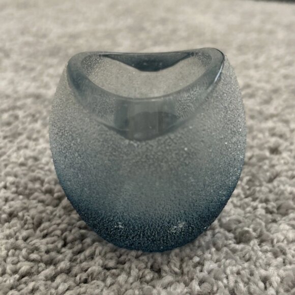 Vintage Partylite Blue Nordic Ice Textured Glass Votive Candle Holder Taiwan - Picture 1 of 5